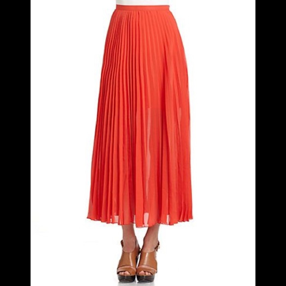 ROMEO & JULIET COUTURE Red Orange Maxi Skirt S NWT